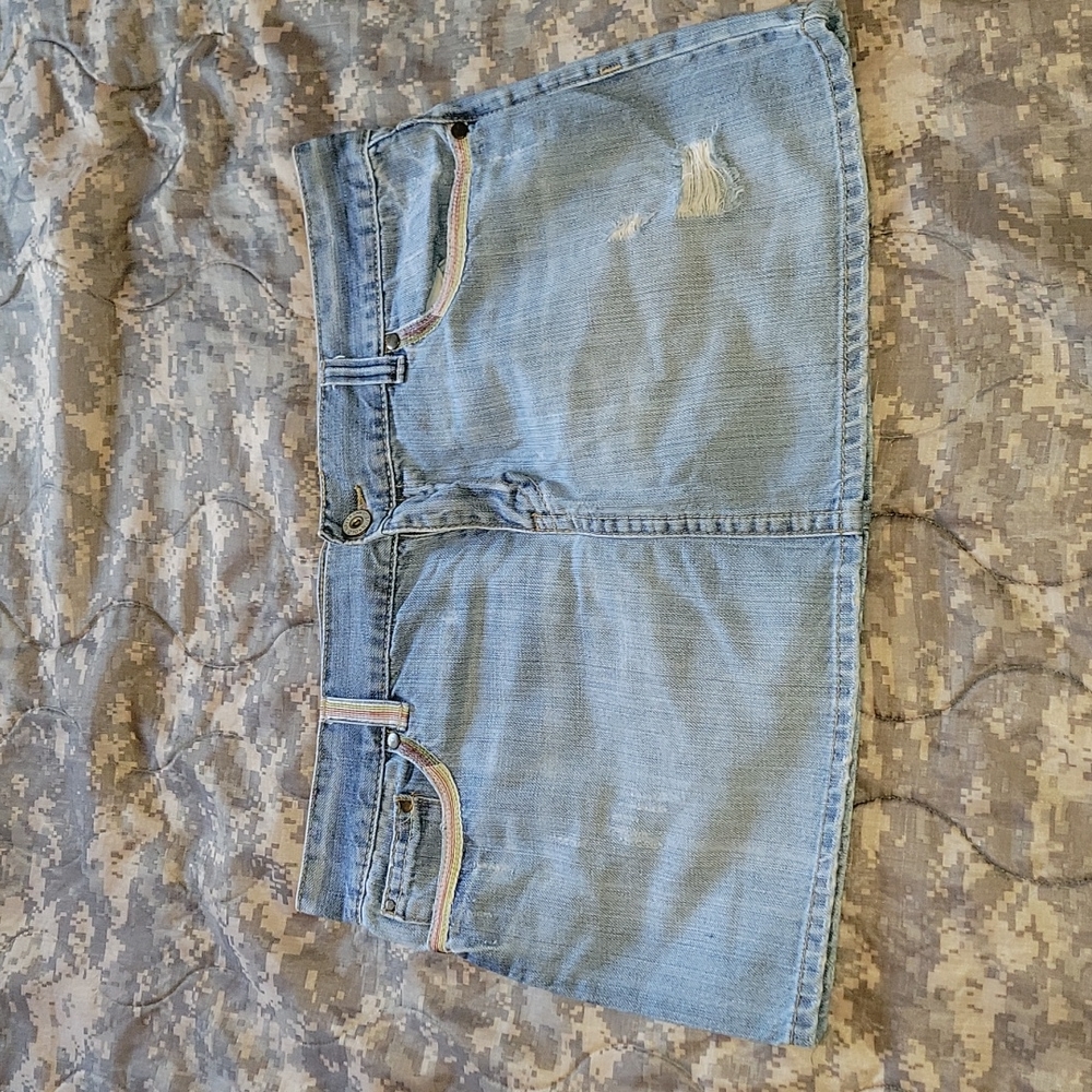 Old Navy Distressed Denim Jean Mini Skirt